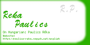 reka paulics business card